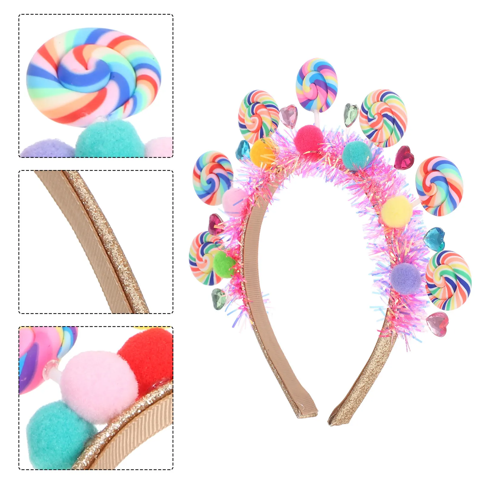 

Headband Lollipop Cartoon Design Lightweight Comfortable For Birthday Party Holiday Festival Princess Style