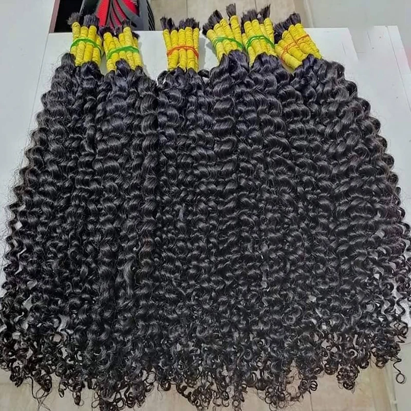 Deep Loose Wave Curly Bundles, Cabelo humano para trançar, Extensões de cabelo brasileiras, 100% Bulk