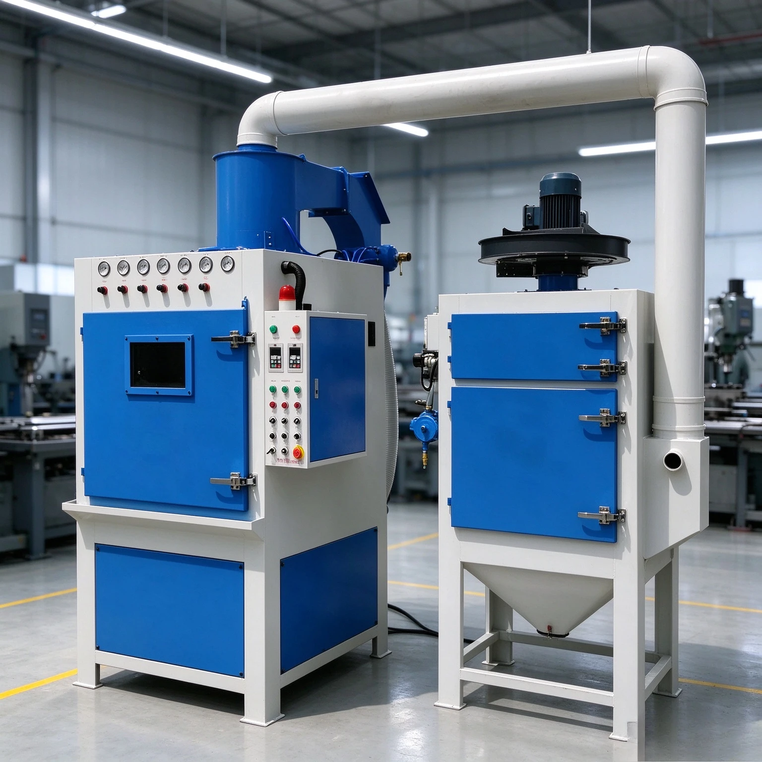 Fully Automatic Custom Turntable Dry Sandblasting Machine Motor Core for Industrial Cylindrical Shaft Pipe Descaling (Low Noise)