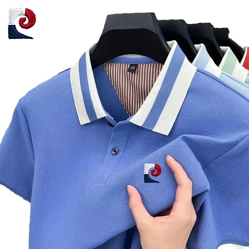 Summer Men's High-Quality Casual Short-Sleeved Polo Shirt, New Trendy and Fashionable, Sweat Absorbing and Breathable Top