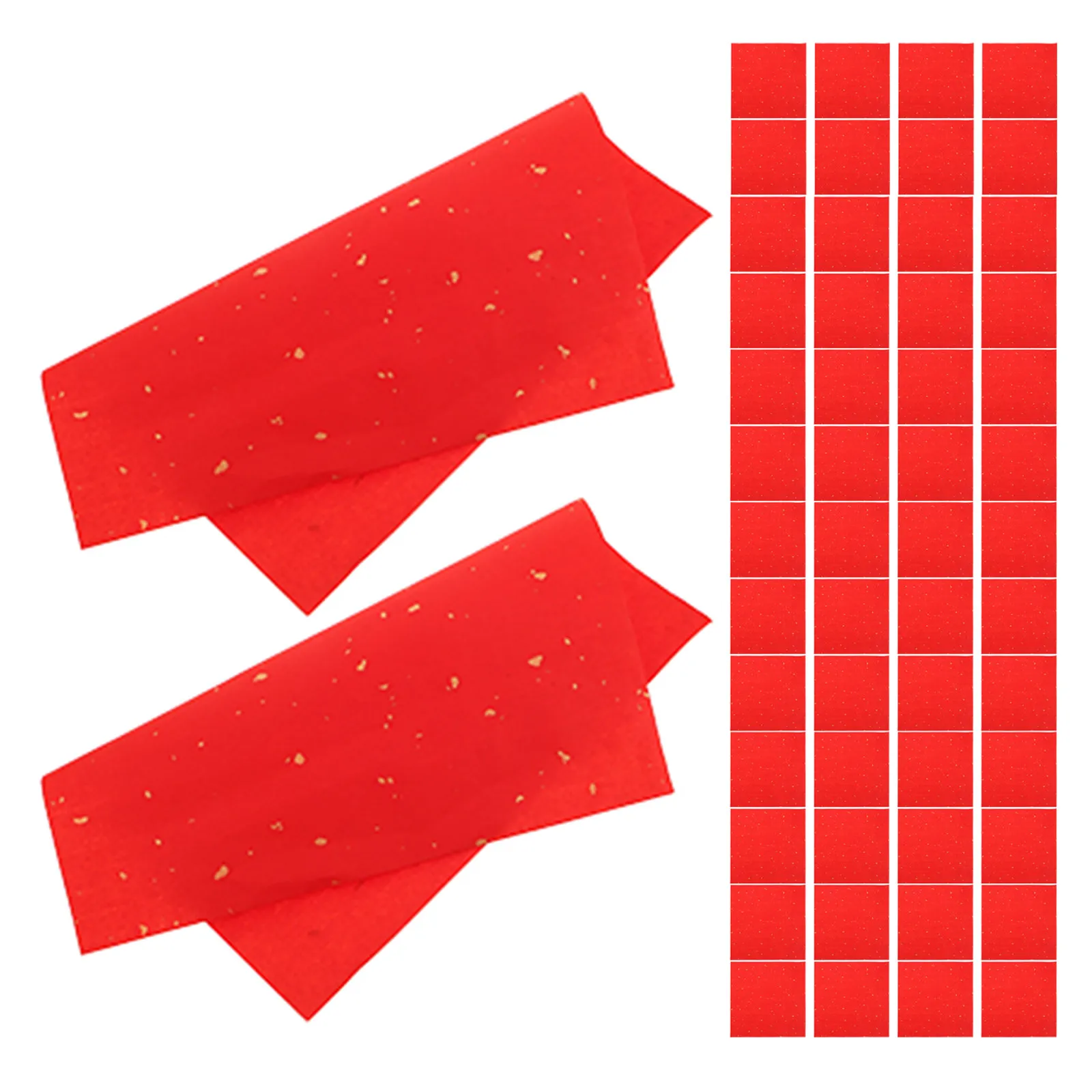 80Sheets Chinese Red Xuan Paper 8.65x8.65in for Spring Festival Couplets Calligraphy Practice Ink Absorption Couplets Paper