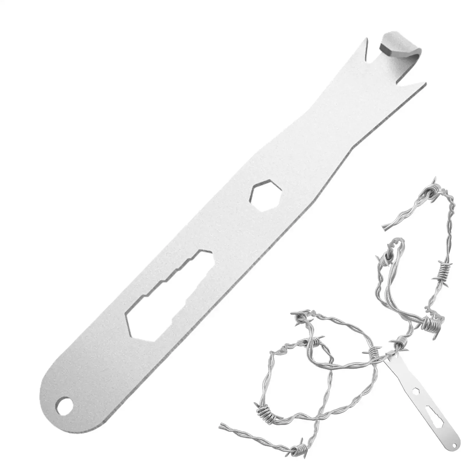 Fence Wire Twister,Cable Tightening Tool,Barbed Wire Fixer,Stainless Steel Construction,Hex Hole Design,Farm Fence Repair Use