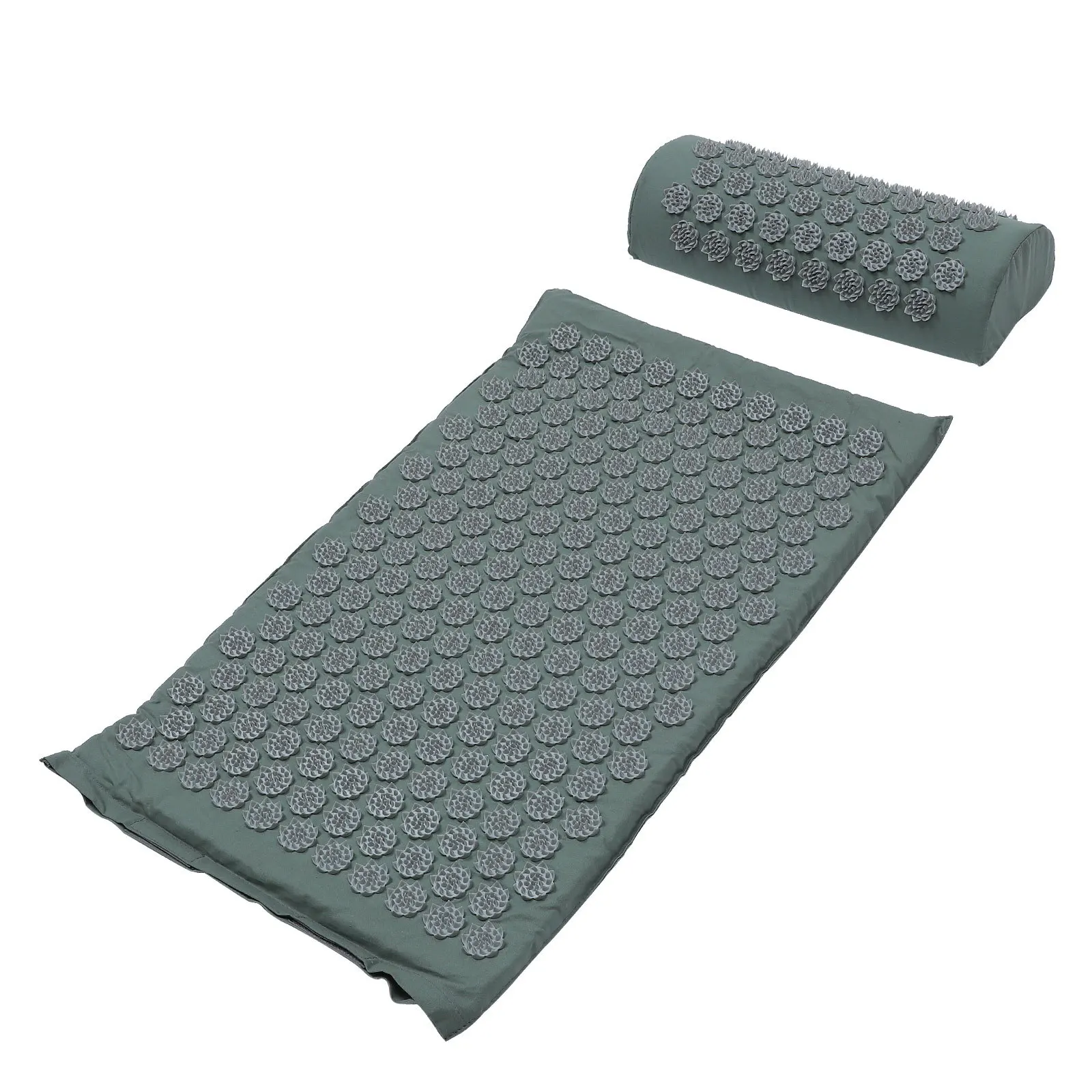

2pcs Massage Mat Pillow Foldable Washable Acupoint Relief Yoga Massage Tool For Full Body Muscle Recovery Lightweight Grey