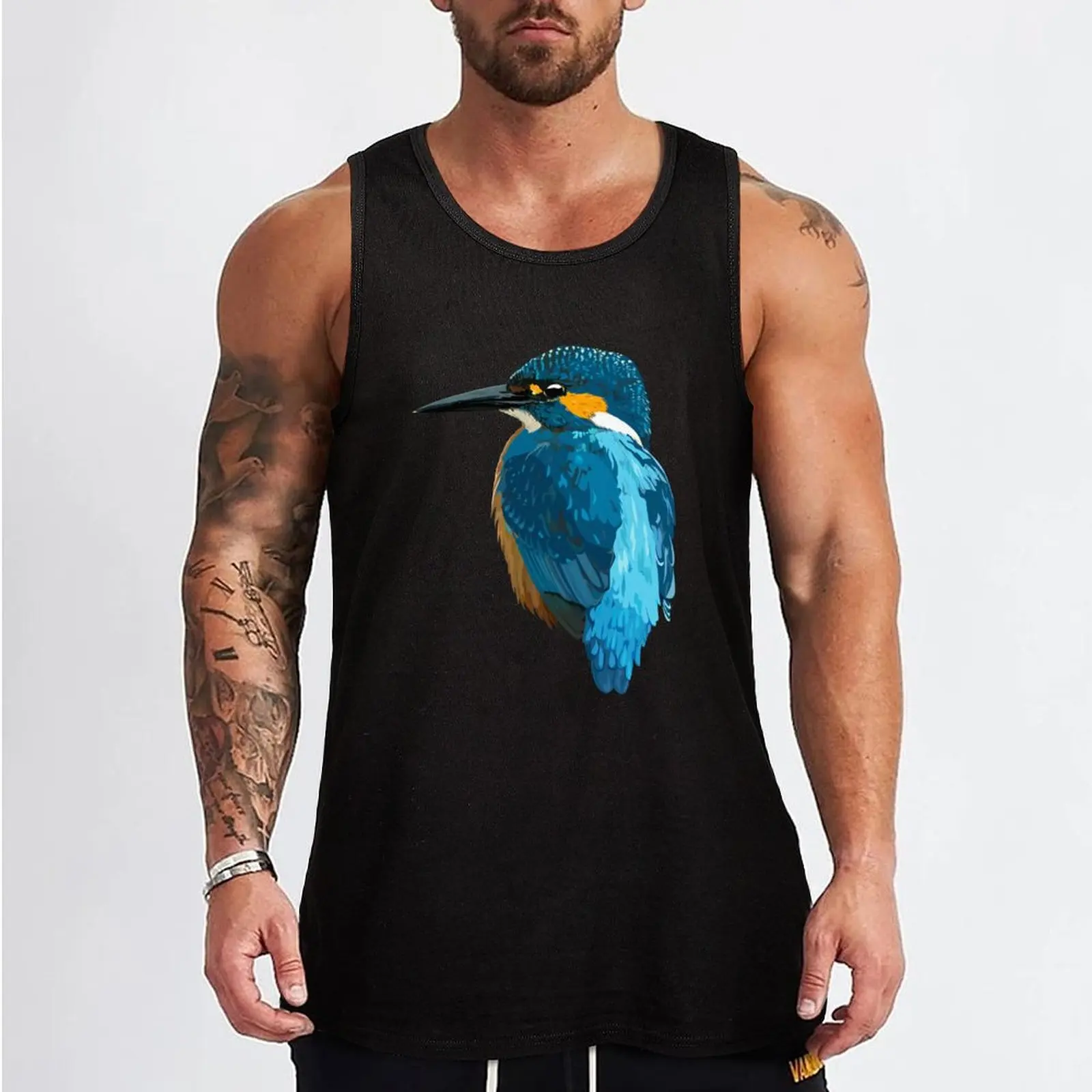 Kingfisher Tank Top gym accessories man Short sleeve Men's t-shirts basketball