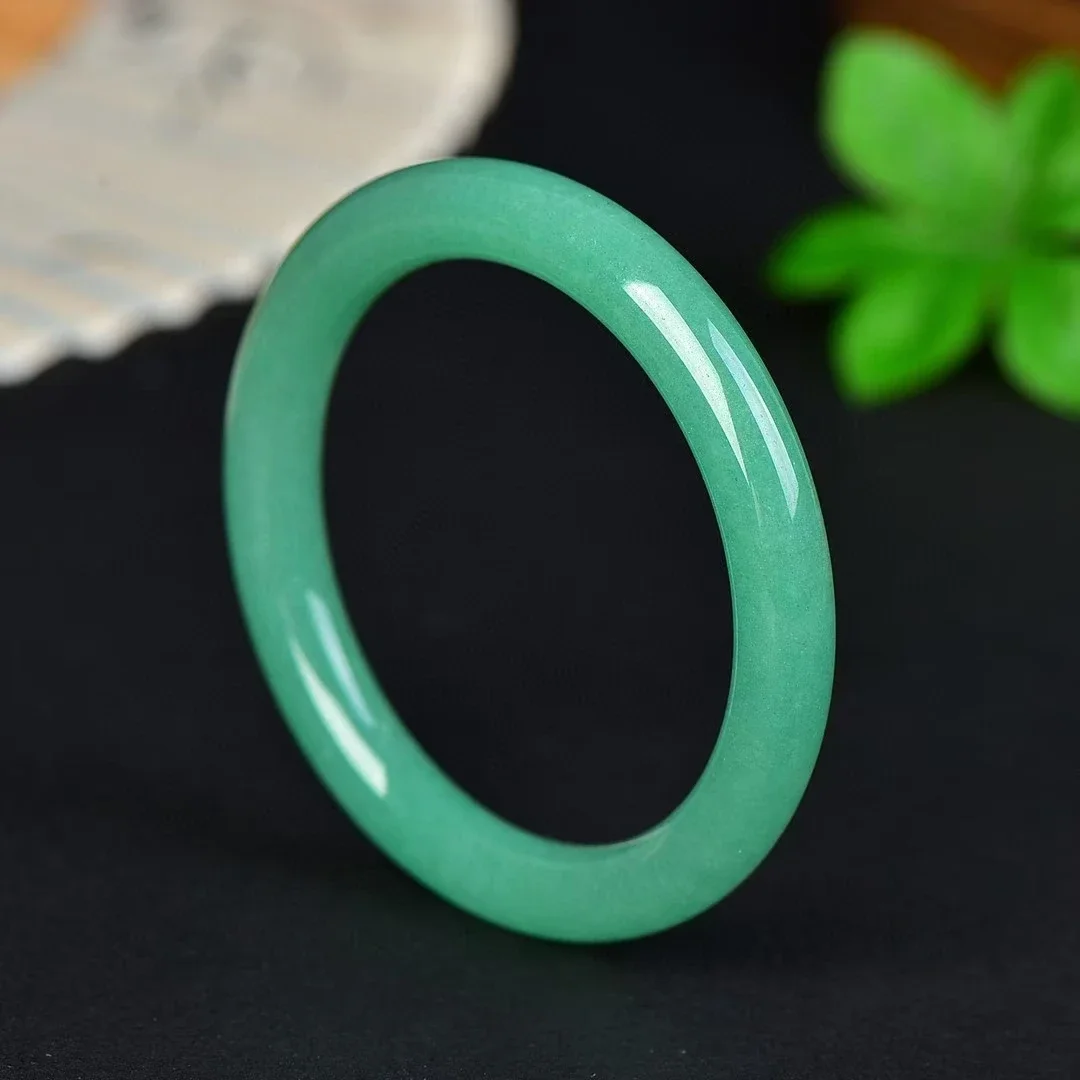 Natural Dongling Jade Green Bangle Fashion Round Stripe Women's Tennis Bracelet Jewelry Jewelry Gift for Mom Girlfriend Gift