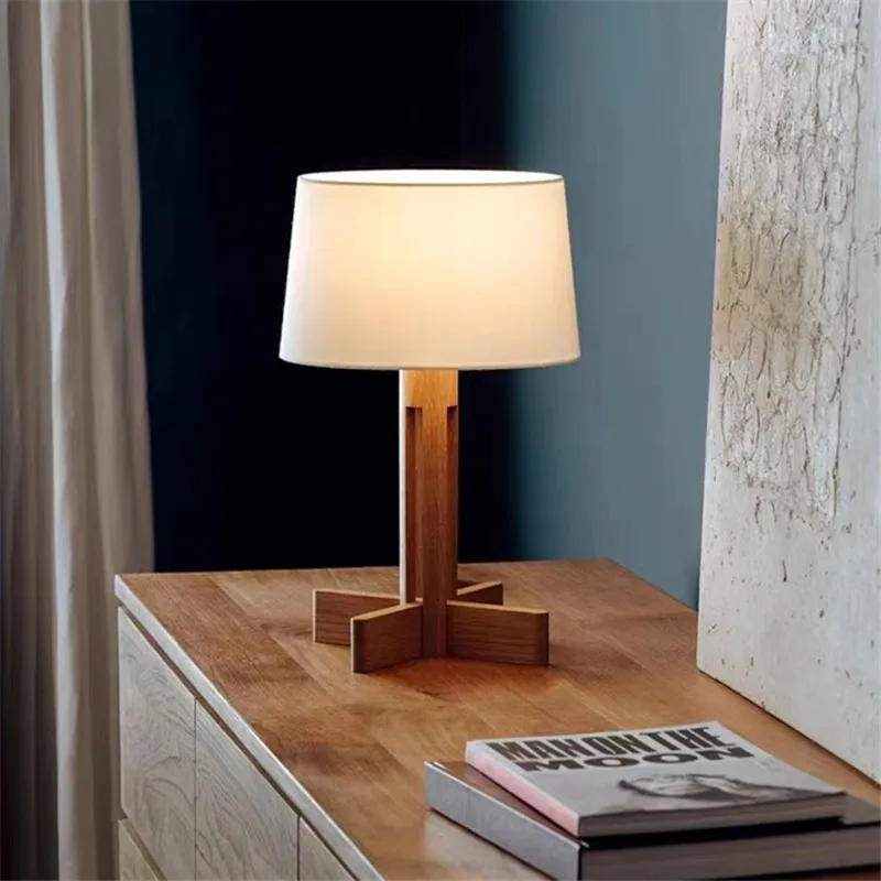 Fad floor lamp japanese room decor wood standing lamp for Living Room Sofa Corner Study bedroom wabi sabi fabric bedside lamp image 4