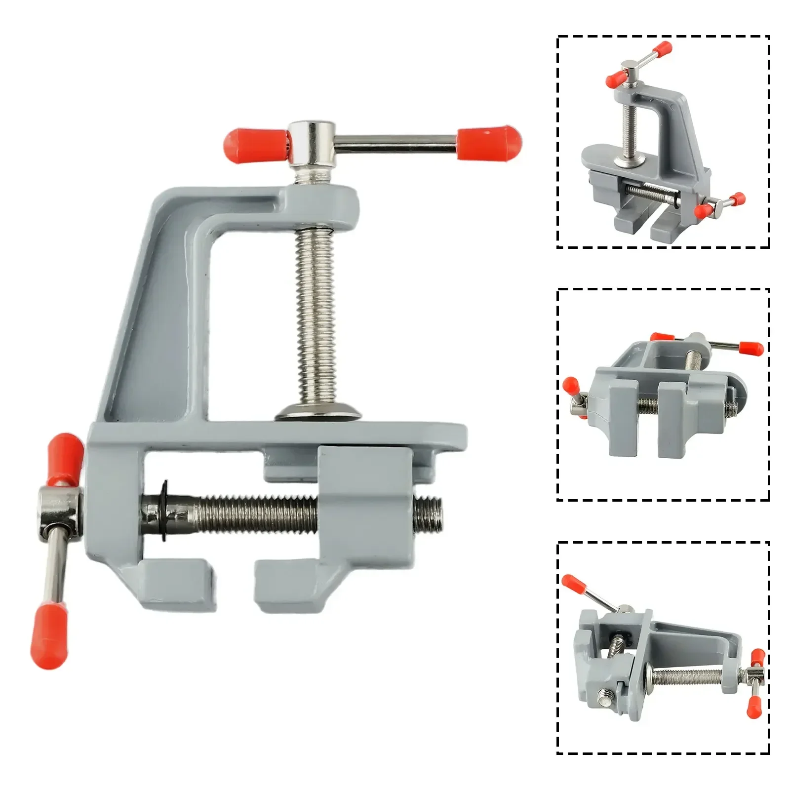 Mini Bench Vise Aluminum Small Table Bench Vise Clamp Woodworking Tools Muliti-Funcational Jewelers Hobby Clamp Metal Hardware