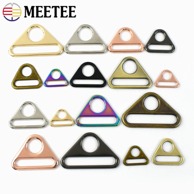 30/50Pcs Metal Triangle Buckles Adjustment Triangular Buckle D Rings Bag Strap Webbing Belt Carabiner Clasp Hardware Accessories
