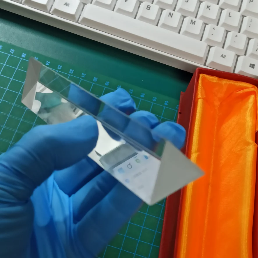 Length 15cm Optical Glass Triangular Prism For School Teaching Light Spectrum Physics and Photo Photography