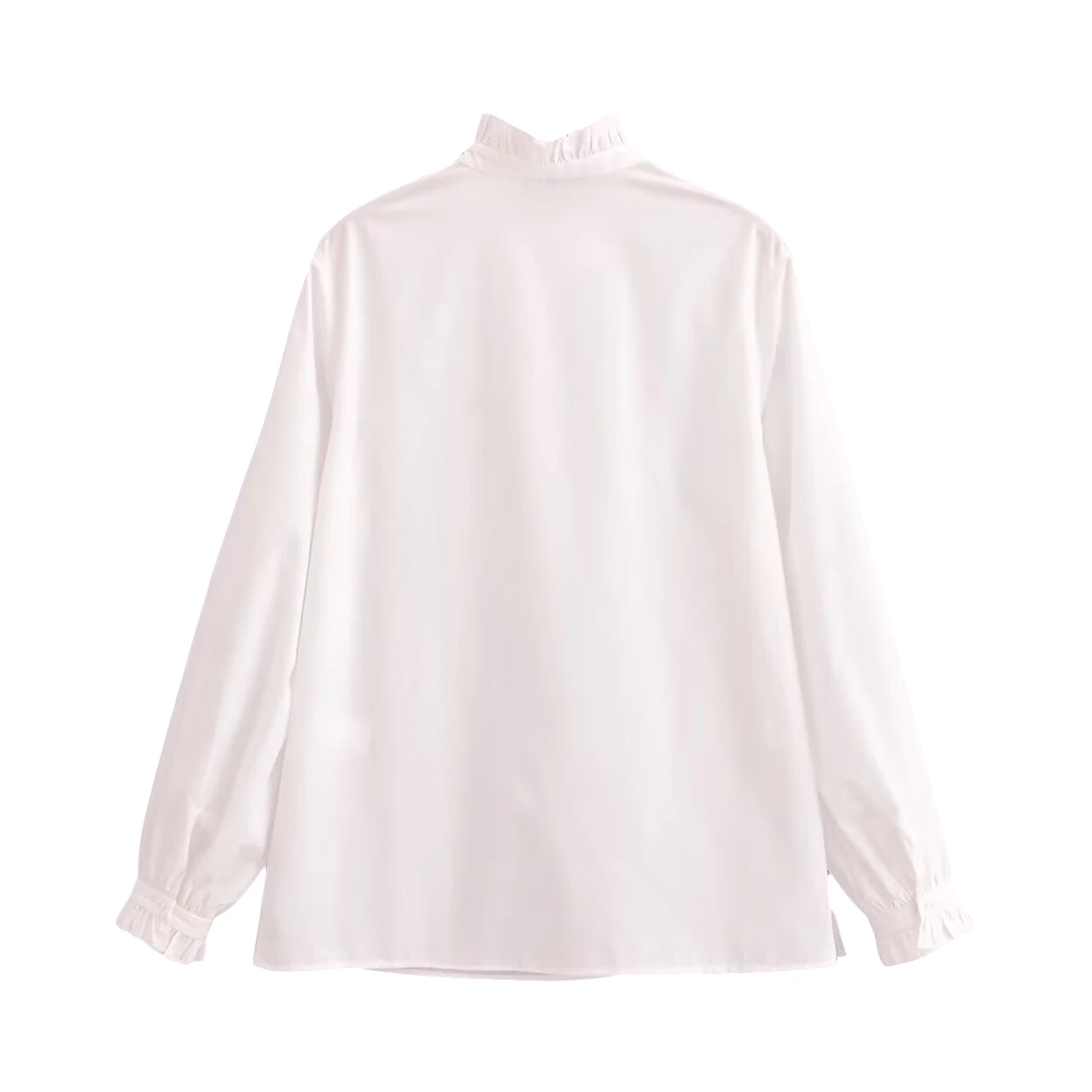 Lanterne plissée à col montant irt pour femmes, en Polyester respirant, coupe ample, longue, tenue quotidienne, couleur Pure, été 2025