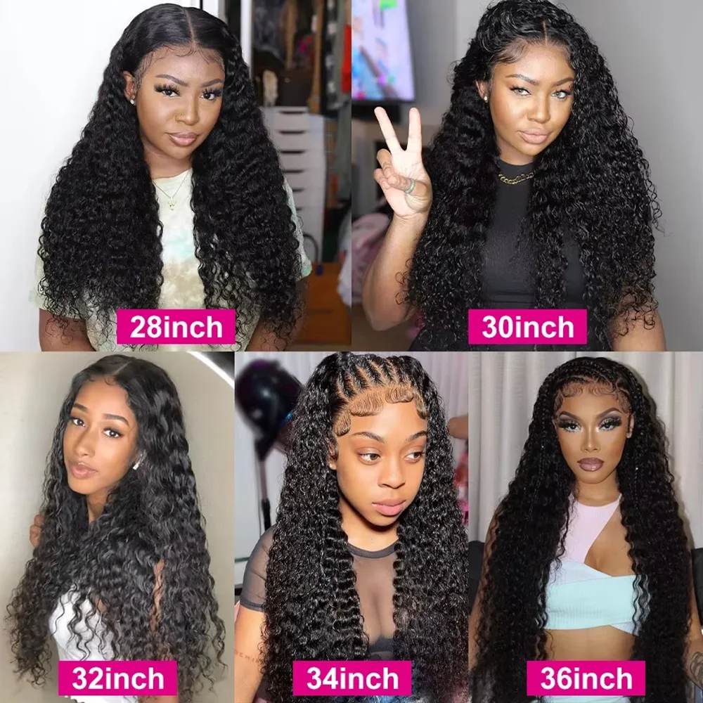Deep Wave 28 34 38 บราซิล 100% Remy Hair Extensions เปียกและหยัก Curly Human Hair 3/4 Pcs ชุดดิบผม