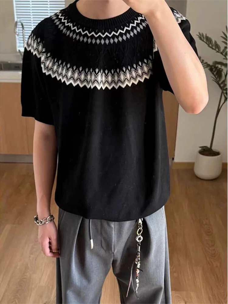 

Трикотажная футболка из ледяного шелка ort Sve, мужская летняя тонкая повседневная одежда в американском стиле ретро с вышивкой f Sve CleanFit