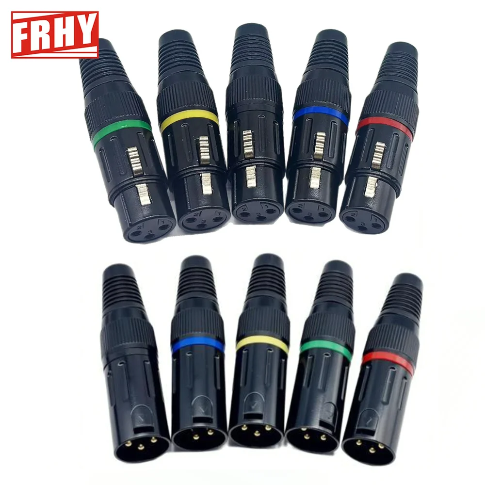 1pcs 3P XLR Male & Female Plug Zinc Alloy Contact Pins Microphone Mic Audio Cable Connector for Speaker Karaoke System