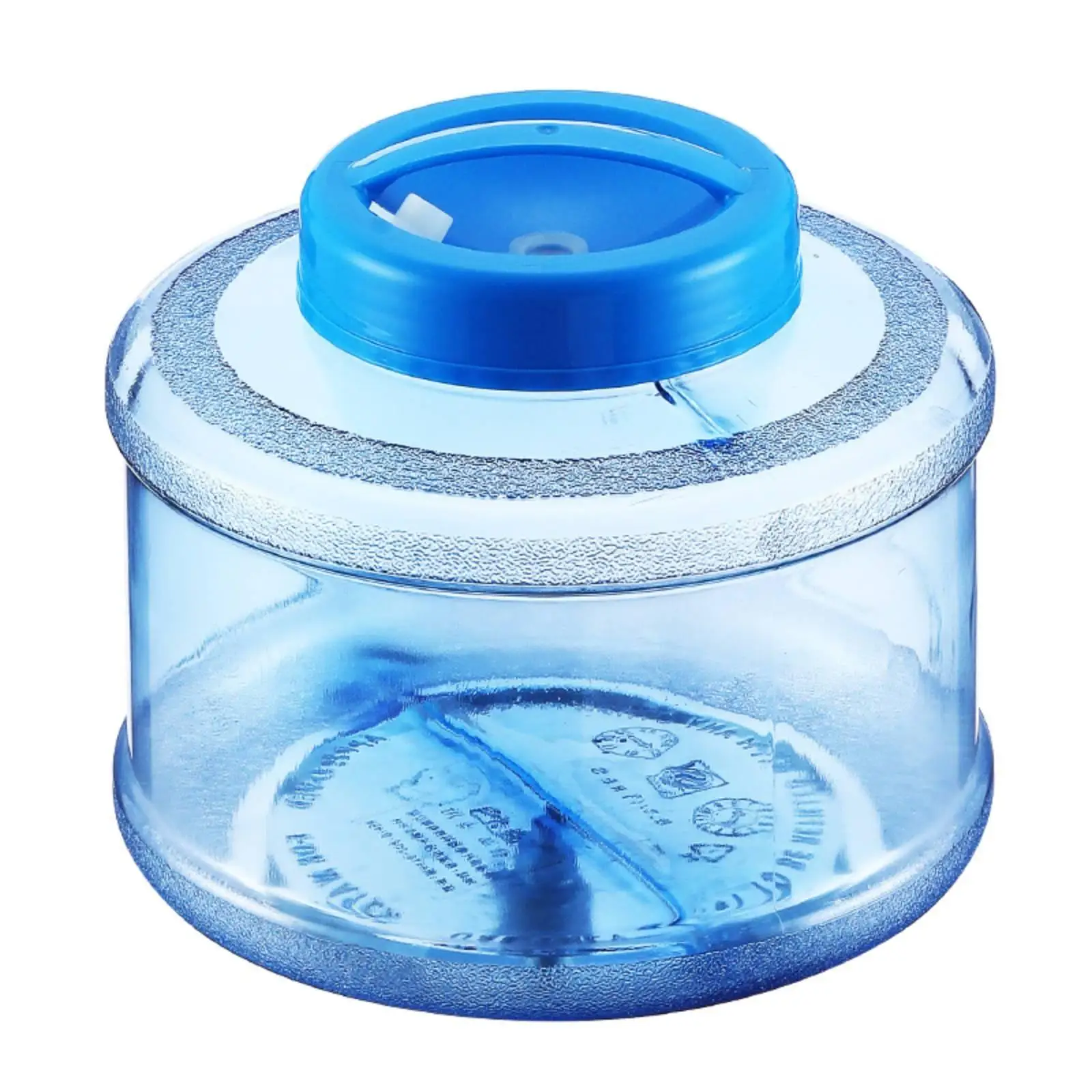 Flattened Round Water Container Easy to Clean Water Container with Lid Container Compact Transparent for Tea Table, Home Use