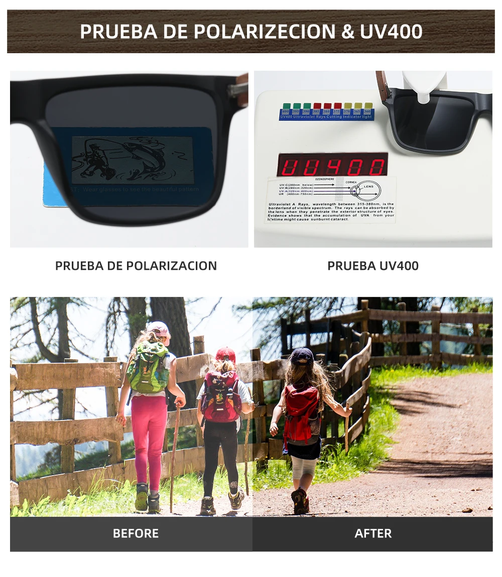 GM Neuheiten Schwarze Holz-Polarisierte Sonnenbrille für Herren Bambus-Sonnenbrille Rote UV400-Gläser Modische Fahrsonnenbrille CartonS5565 – Detail 16
