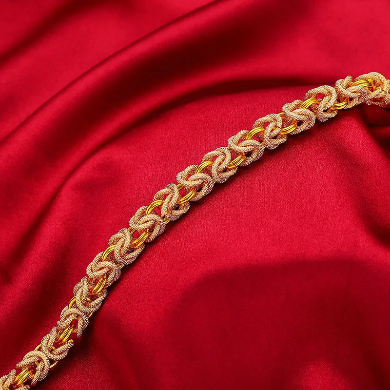 

Dominant Textured Dragon Thick Gold Chain! 24K Gold AU999 Men's Style, Dragon Head Bead-Swallowing + Textured Pattern