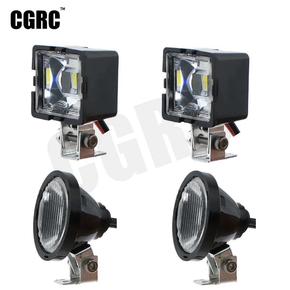 1 Pair RC Model LED Headlights Spotlights For 1/10 RC Crawler Off-road Traxxas TRX4 TRX6 SCX10 90046 RC4WD D90 TF2 RC Truck DIY