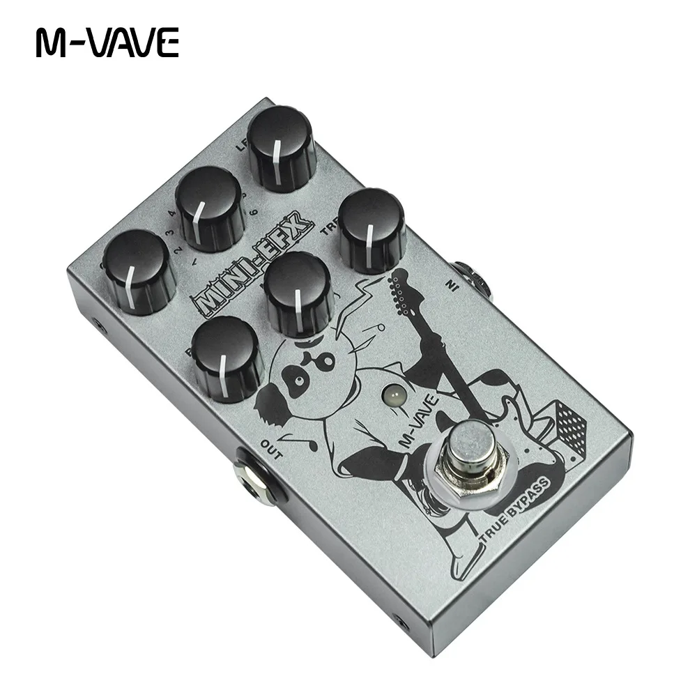 M-vave MINI-EFX 일렉트릭 기타 효과 페달, 4 오버드라이브 효과, 4 왜곡 효과, 부스트 3 밴드, EQ 트루 바이패스