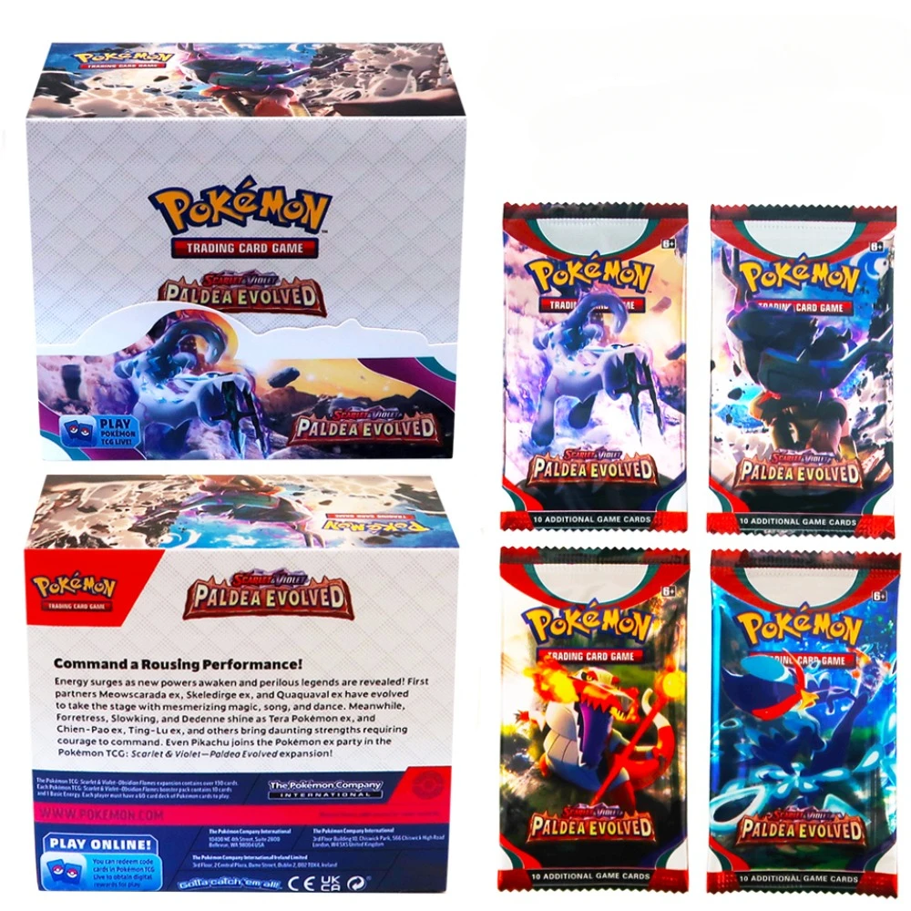 324Pcs/box Pokemon TCG: Scarlet & Violet Paldea Evolved Booster Box Collectible Trading Pokemon Card Game Set