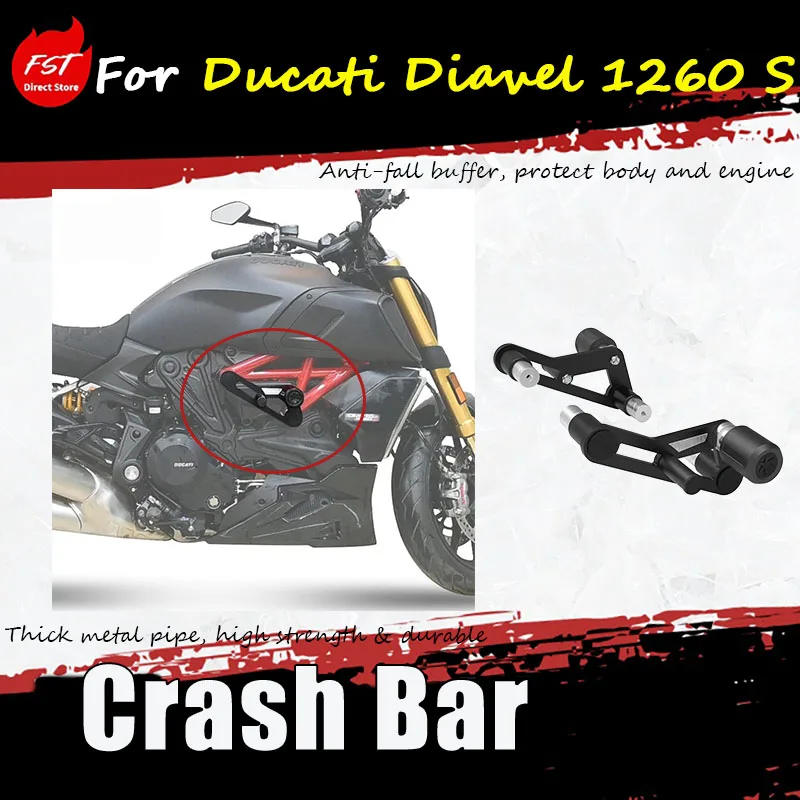

Specialized modification accessories for Ducati Diavel 1260 S, including protective guard, racing bumper, and anti-crash ball.