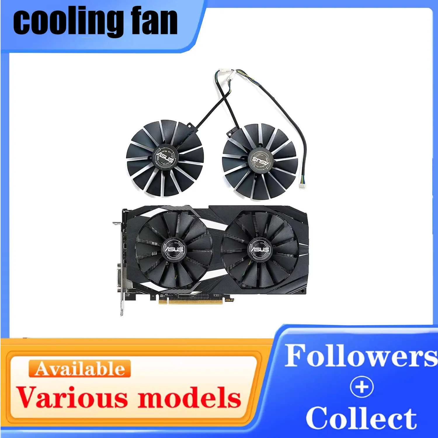 95MM 4PIN T129215SM FDC10M12S9-C GPU fan for ASUS STRIX RX 470 580 570 GTX 1050Ti 1070Ti 1080Ti gaming graphics card