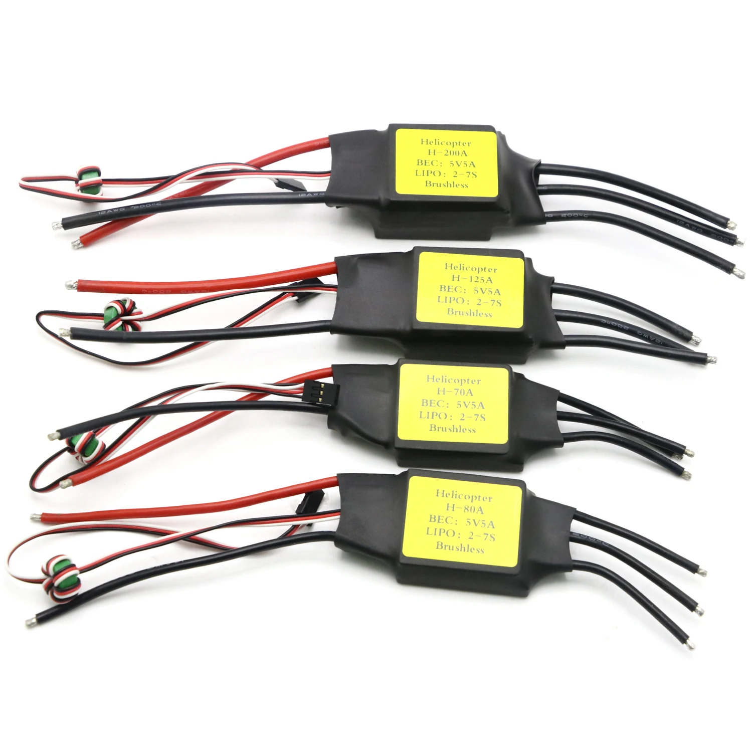 RC ESC Motor Speed Controller 70A 80A 125A 200A Brushless ESC 5V 5A UBEC With Slow Start For RC Airplanes Helicopter