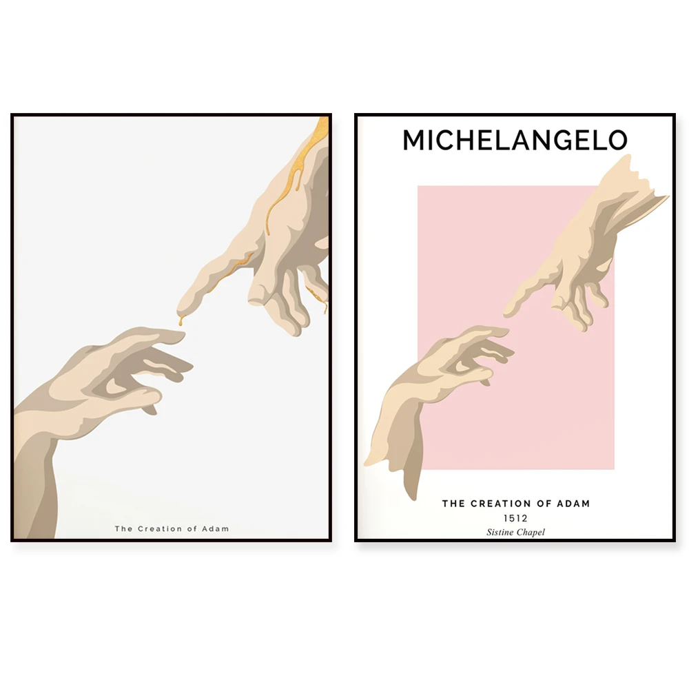 

Michelangelo Print, Michelangelo David, The Creation of Adam 1512, Exhibition Poster, Digital Wall Art, Wall Decoration