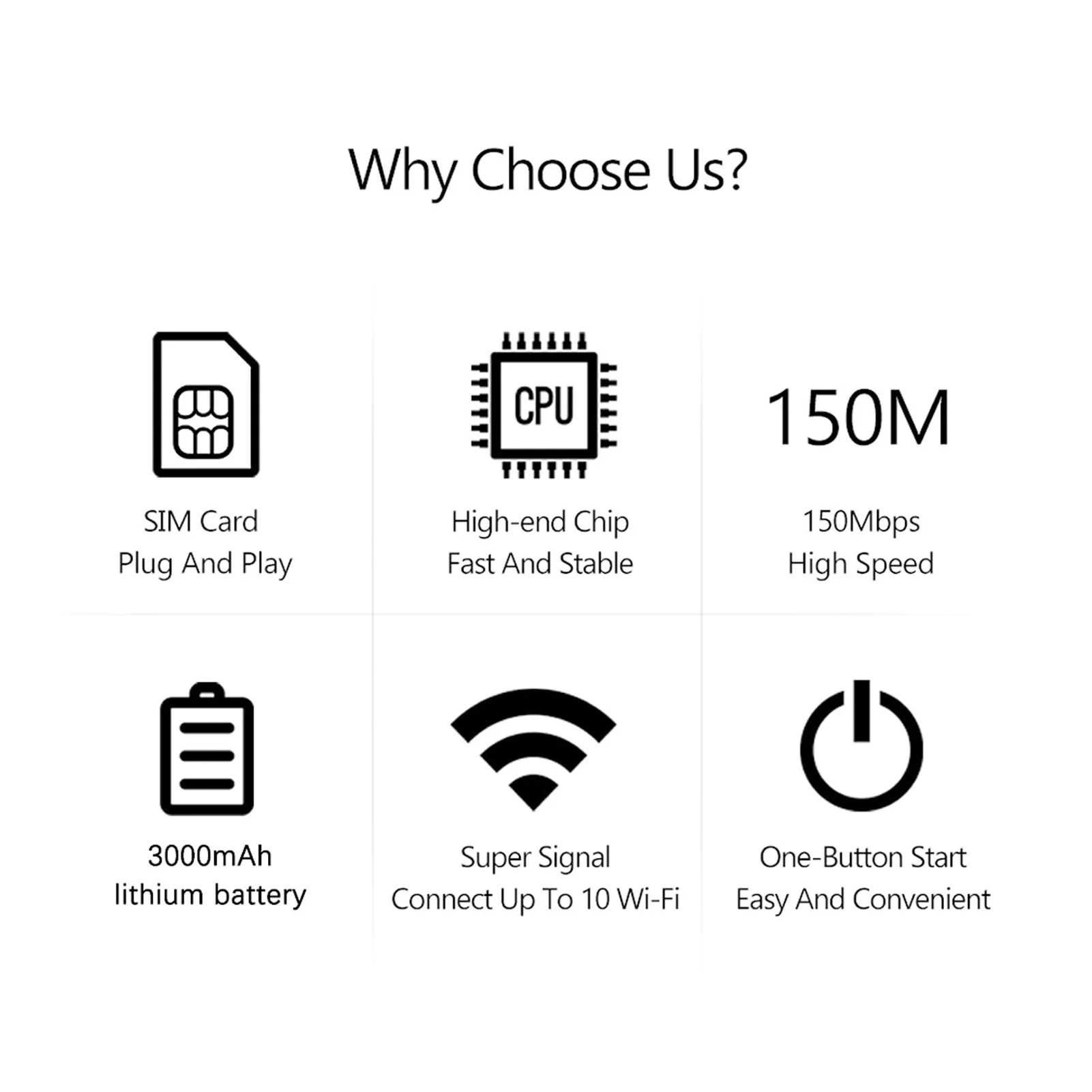 4G 모바일 와이파이 핫스팟 라우터 마이크로 SIM 카드 슬롯 8-10 사용자 3000mAh 배터리 가정 사무실 여행용 5G SIM 카드 지원