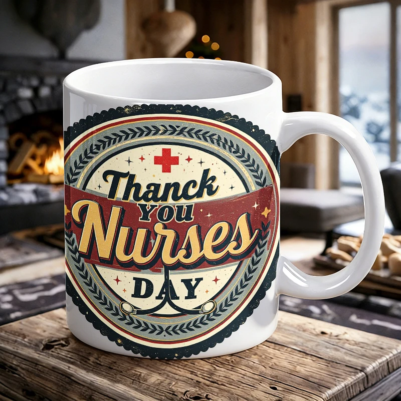 

nurse day Mug Coffee Cup Ceramic Cup Vintage-Inspired Thank You Nurses Day Print