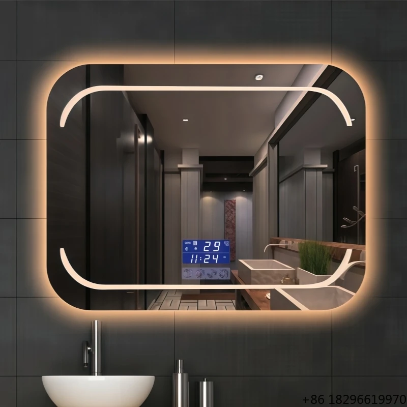 LED Vanity Makeup Mirror Smart Touch Screen Modern Illuminated Wall Mirror for Hotel Home