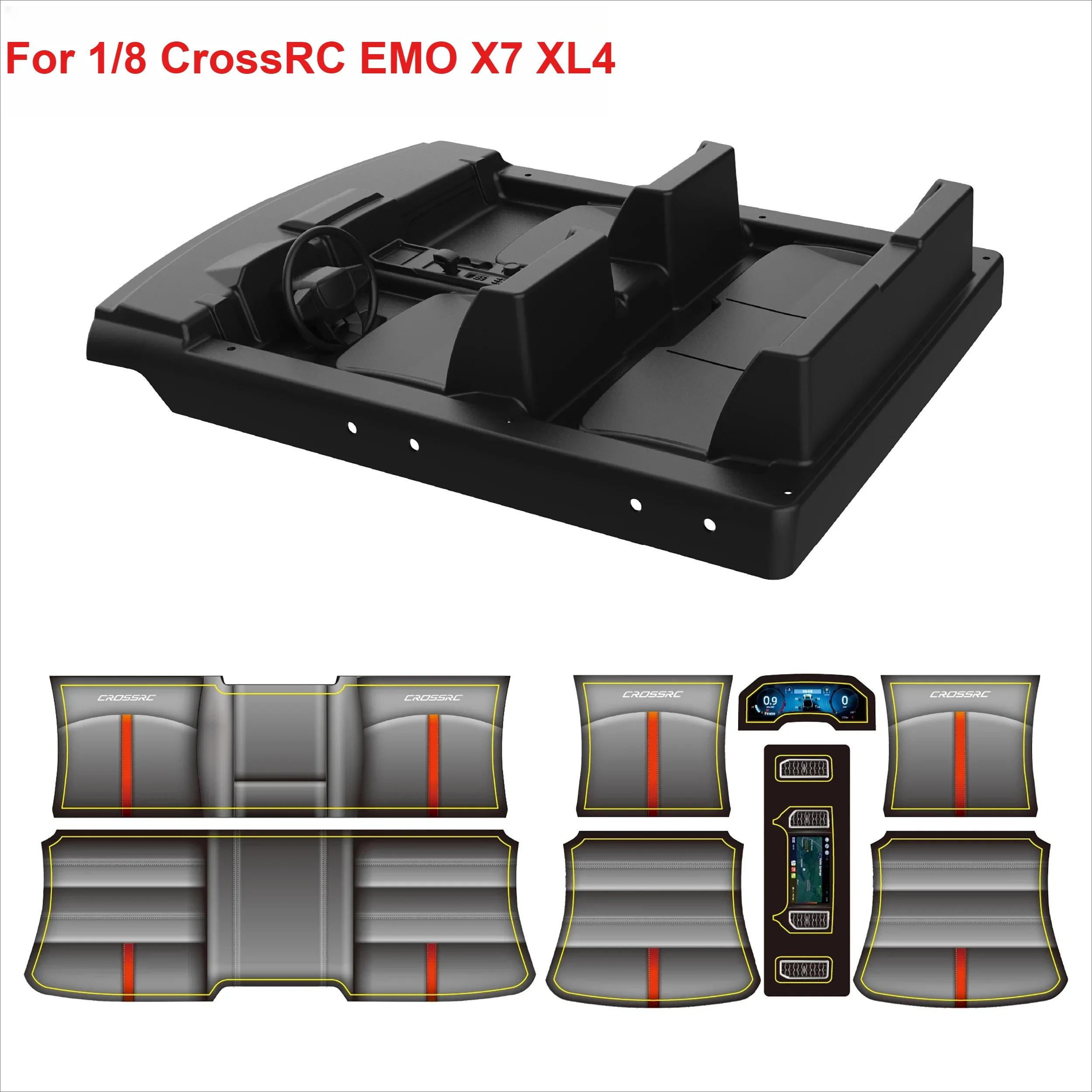 RC Pickup Truck Interior Assembly Kit Custom Model Number For 1/8 CrossRC EMO X7 XL4 Decorative Styling Decor Upgrade Parts