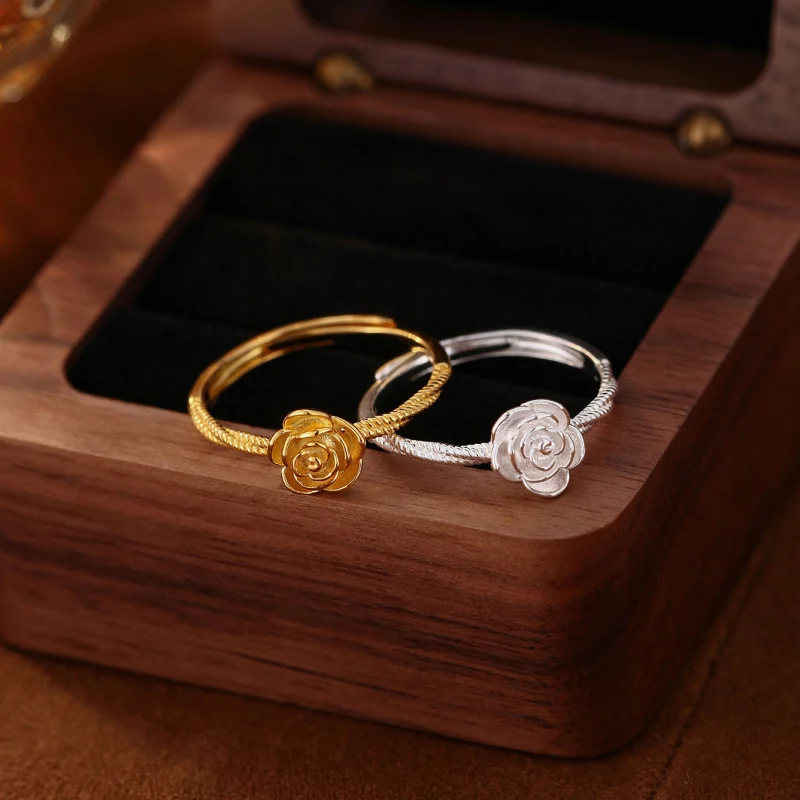 

НОВОЕ кольцо из чистого серебра S999, очаровательное кольцо с розой, женское модное ретро-модное легкое роскошное элитное подарок на день рождения