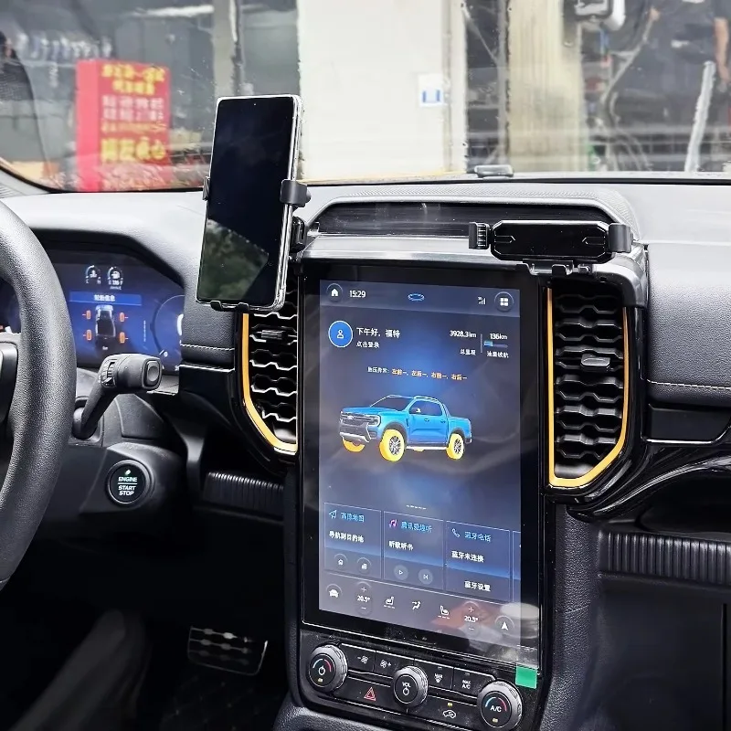 

For Ford Ranger T9 Everest 2023 2024 Car Phone Holder Screen Fixed Base Anti-Slip Charging Mobile Phone Mount Car Accessories