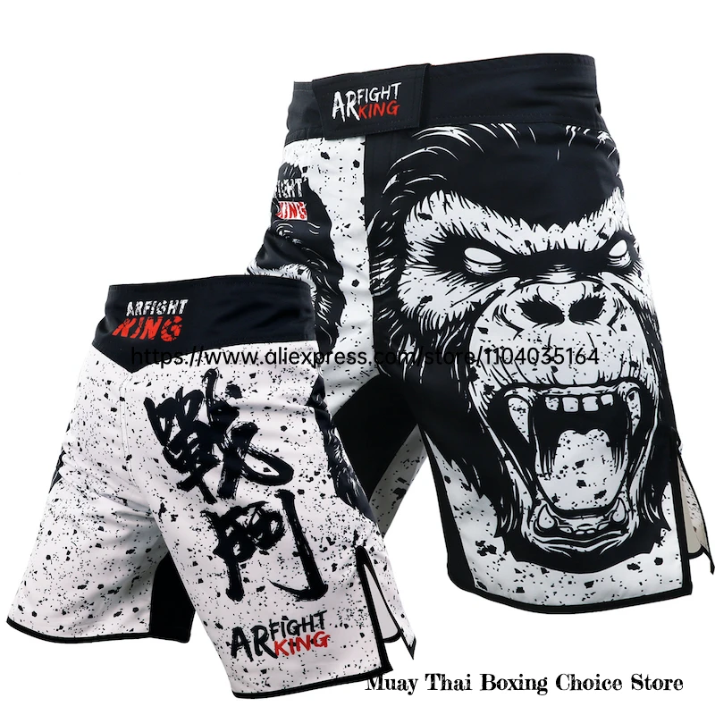 MMA Shorts Gorilla Boxing Shorts Men Kickboxing Fight Shorts Martial Arts MMA Clothing Gym BJJ Jiujitsu Sparring Grappling Pants