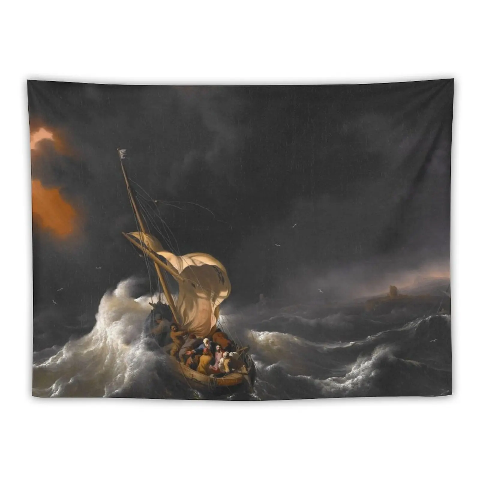 

New Ludolf Backhuysen-Christ in the Storm on the Sea of Galilee Tapestry Art Mural Wall Decoration Room Decorating