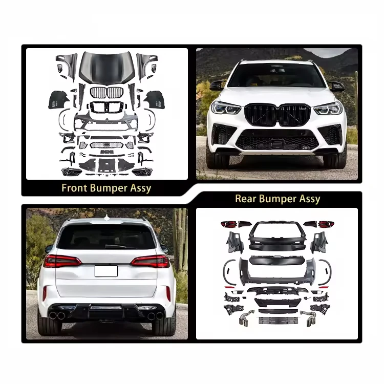 for  Upgrade to G05 X5M bodykit body kit for BMW X5 E70 2008-2013 grille headlamp fenders trunk tail lamp hood rear diffuser