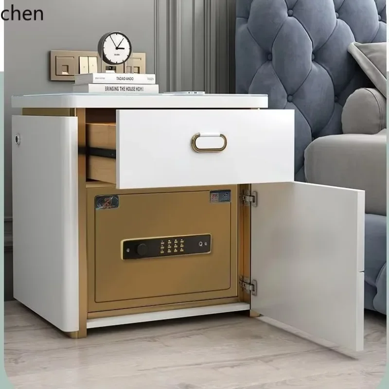 y9.3-  Smart Bedside Cabinet Safe Integrated Simple Modern Wireless Charging Fingerprint Lock Bluetooth Bedside Cabinet