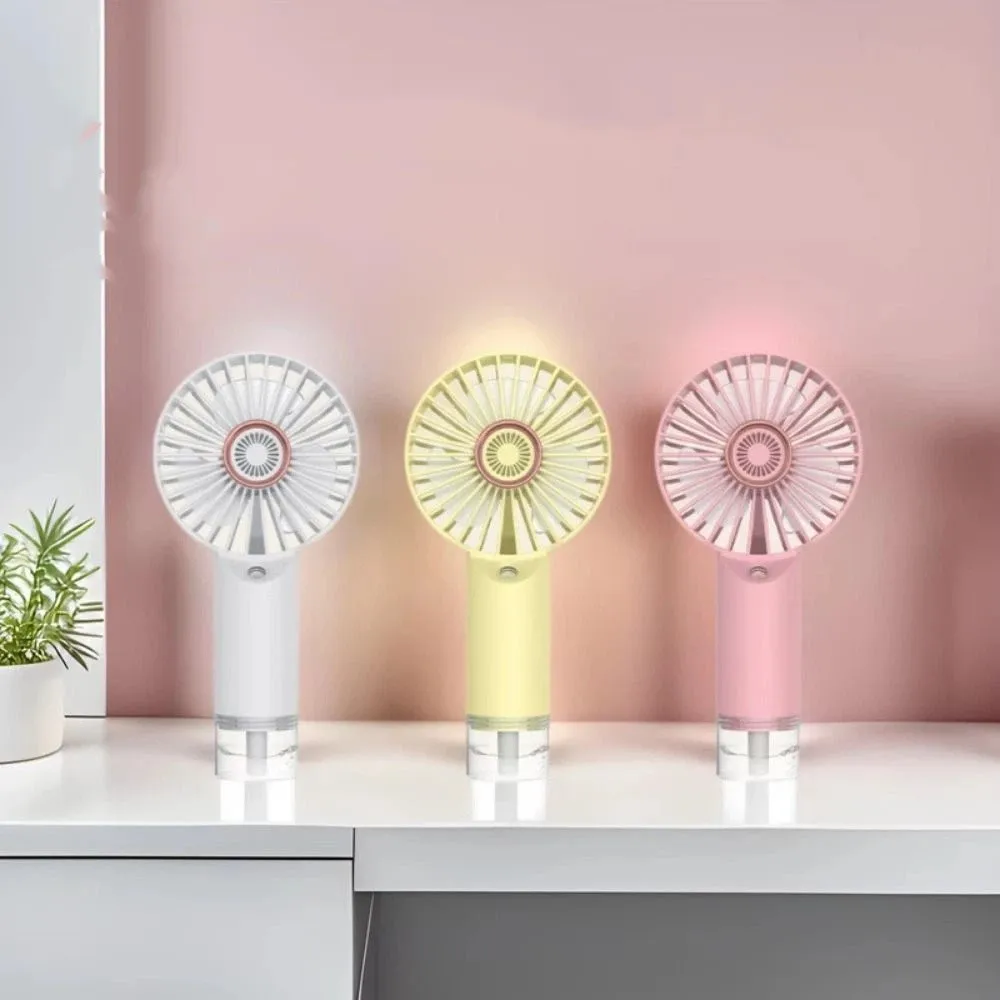 USB Rechargeable Handheld Spray Fan Portable Multifunctional Water Spray Mist Fan Strong Wind Low Noise Mini Misting Fan