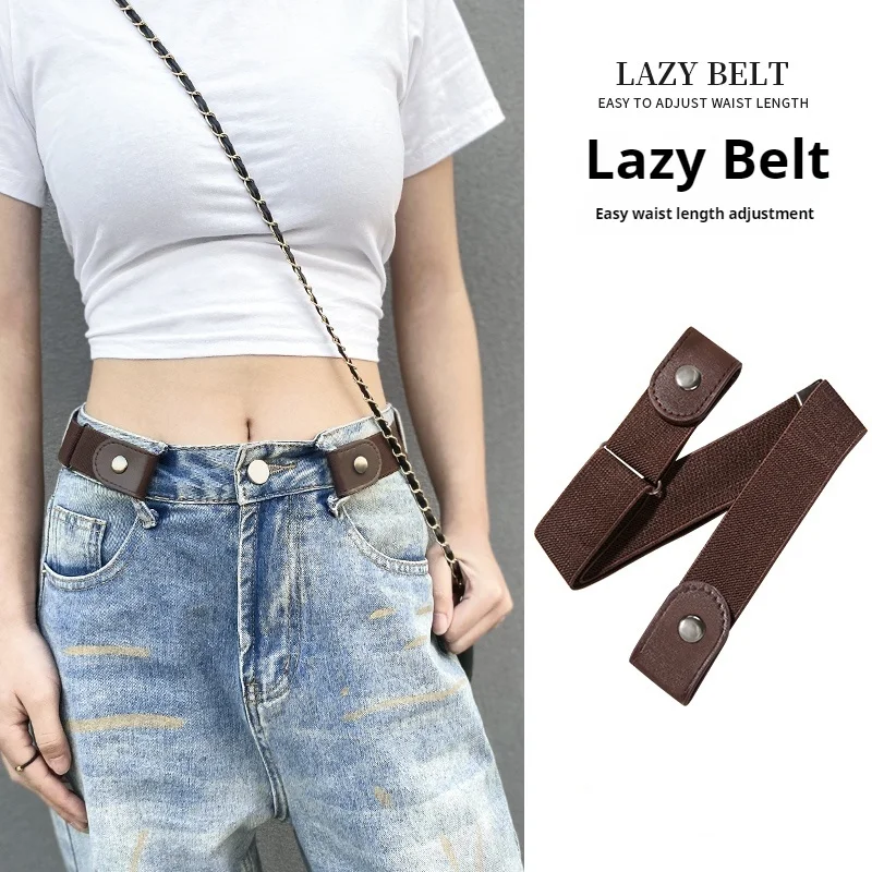 Buckle-Free Belt Adjustable Stretch Elastic Waist Band Invisible Belts Women Men Jean Pants Dress No Buckle Easy To Wear