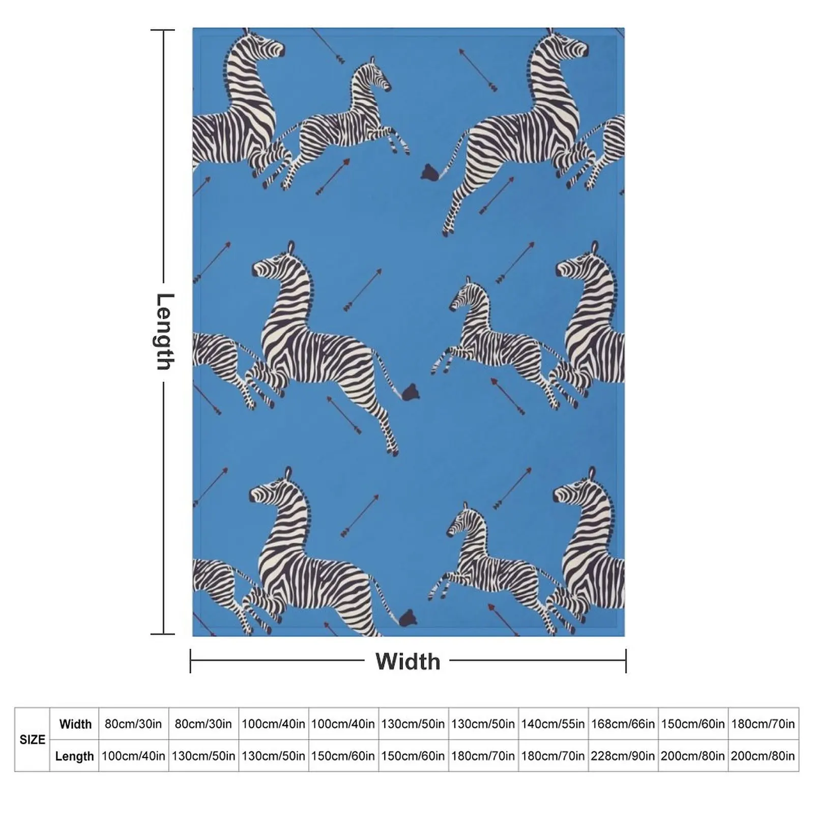 Scalamandr?? Zebra (blue) / The Royal Tenenbaums Throw Blanket Large Kid'S manga Winter beds Fashion Sofas Warm Blankets