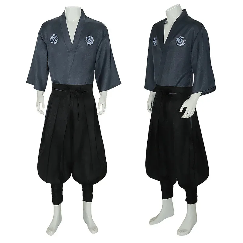 

Miyamoto Musashi Cosplay Japanese Kimono Costume Anime Game Onimusha Men's Kendo Clothing Top Pants Halloween Fancy Stage Suit 5