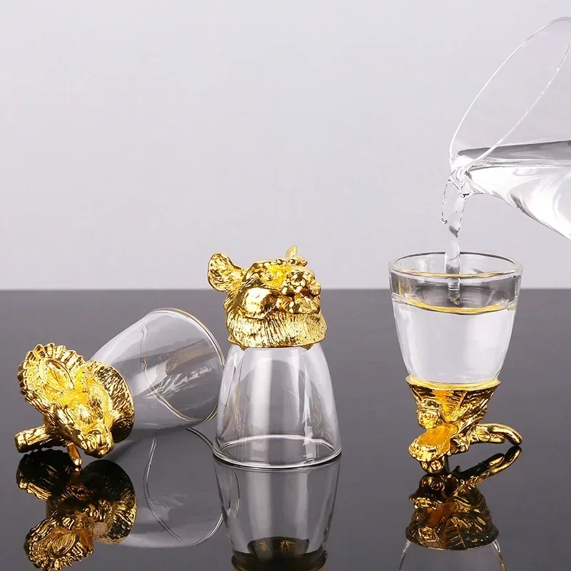 Twelve Chinese Zodiac High Grade Baijiu Glass Wine Set Chinese Household Wine Dispenser