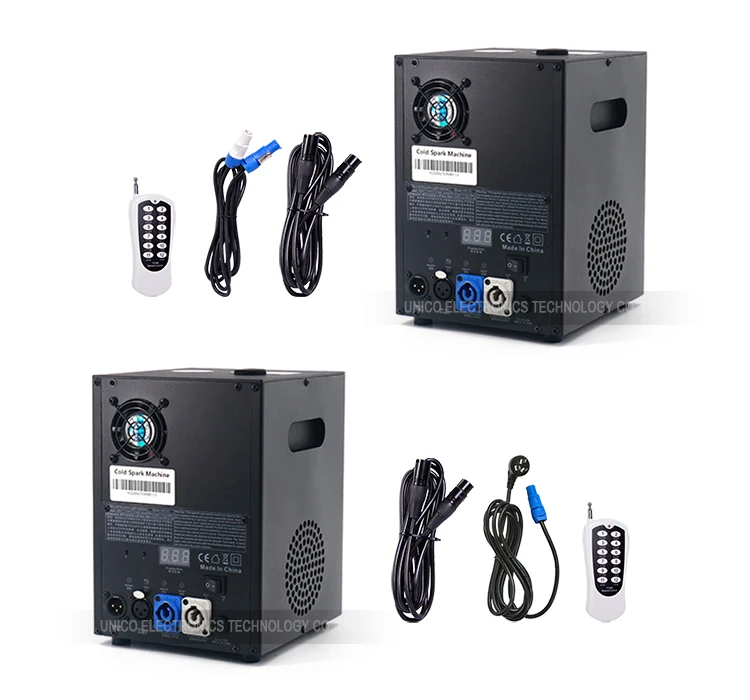 Free Shipping From Overseas Warehouse 2pcs Cold Spark Machine with Flight Case for DJ Wedding Party