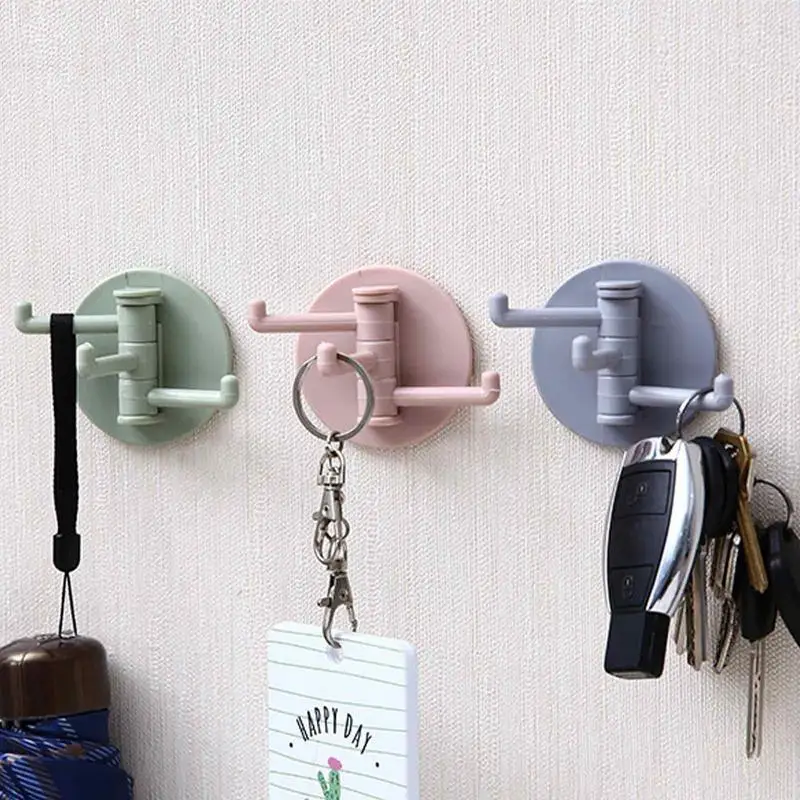 Wall Hooks For Kitchen 3-Branched Adhesive Wall Hangers Heavy Duty Multi-purpose Utensil Holders For Kitchen Bathroom And