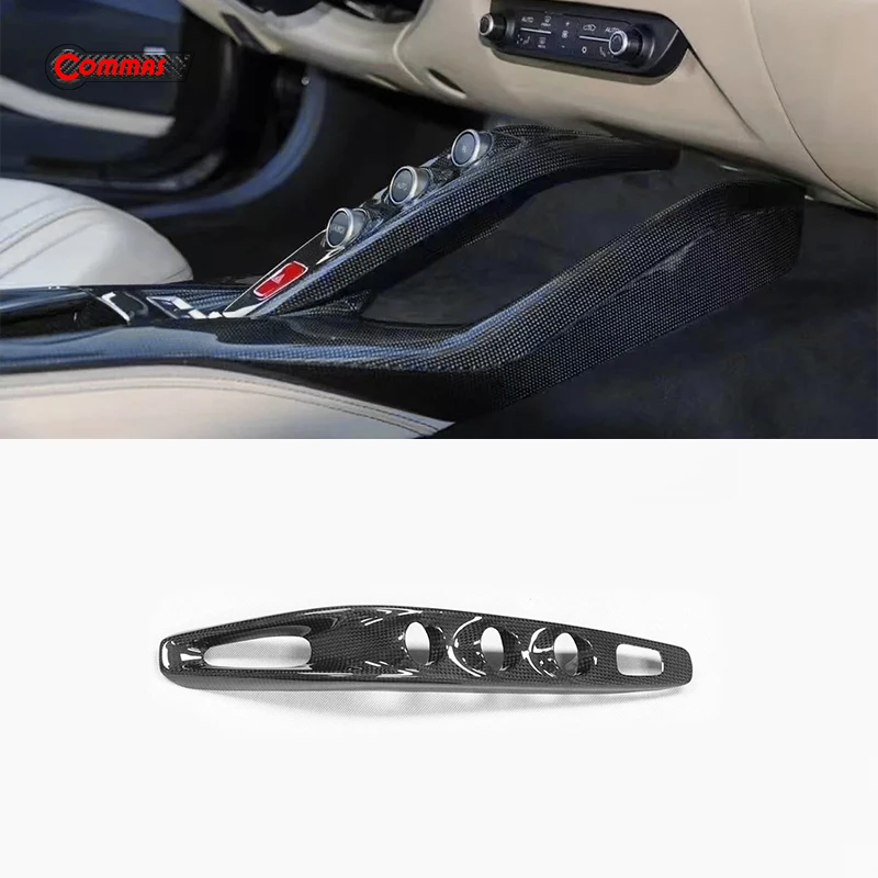 For Ferrari 812 Car Center Console Button Cover Dry Carbon Fiber Interior Replacement Decoration Accessories