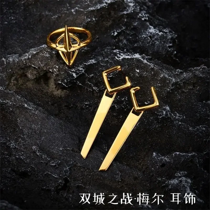 League of Legends Arcane Season Mel Cosplay Ring Ear Stud Noxus Mel Medarda Cosplay Medarda Prop Accessories For Hallowmas