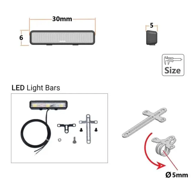 Roof LED 3V Lights Rectangular Spotlight Lamp for 1/14 Tamiya RC Dump Truck SCANIA 770S R620 VOLVO BENZ Arocs MAN TGX LESU Car