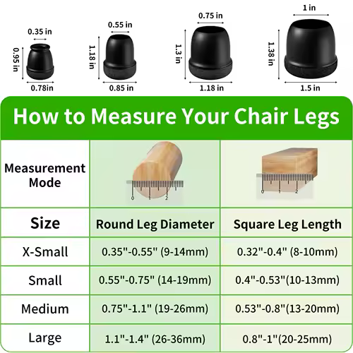16PCS Black Silicone Chair Leg Caps Covers Round Felt Furniture Floor Protectors for Hardwood Floors Noise Reduction Pads - Image 2