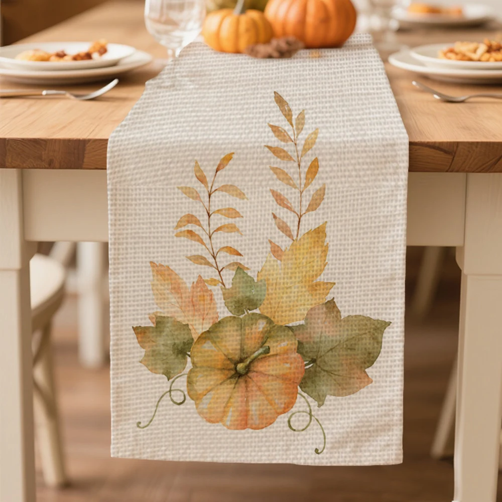 

table runners autumn Pumpkin pattern Table decoration and accessories for Festival party Thanksgiving Day tablecloth