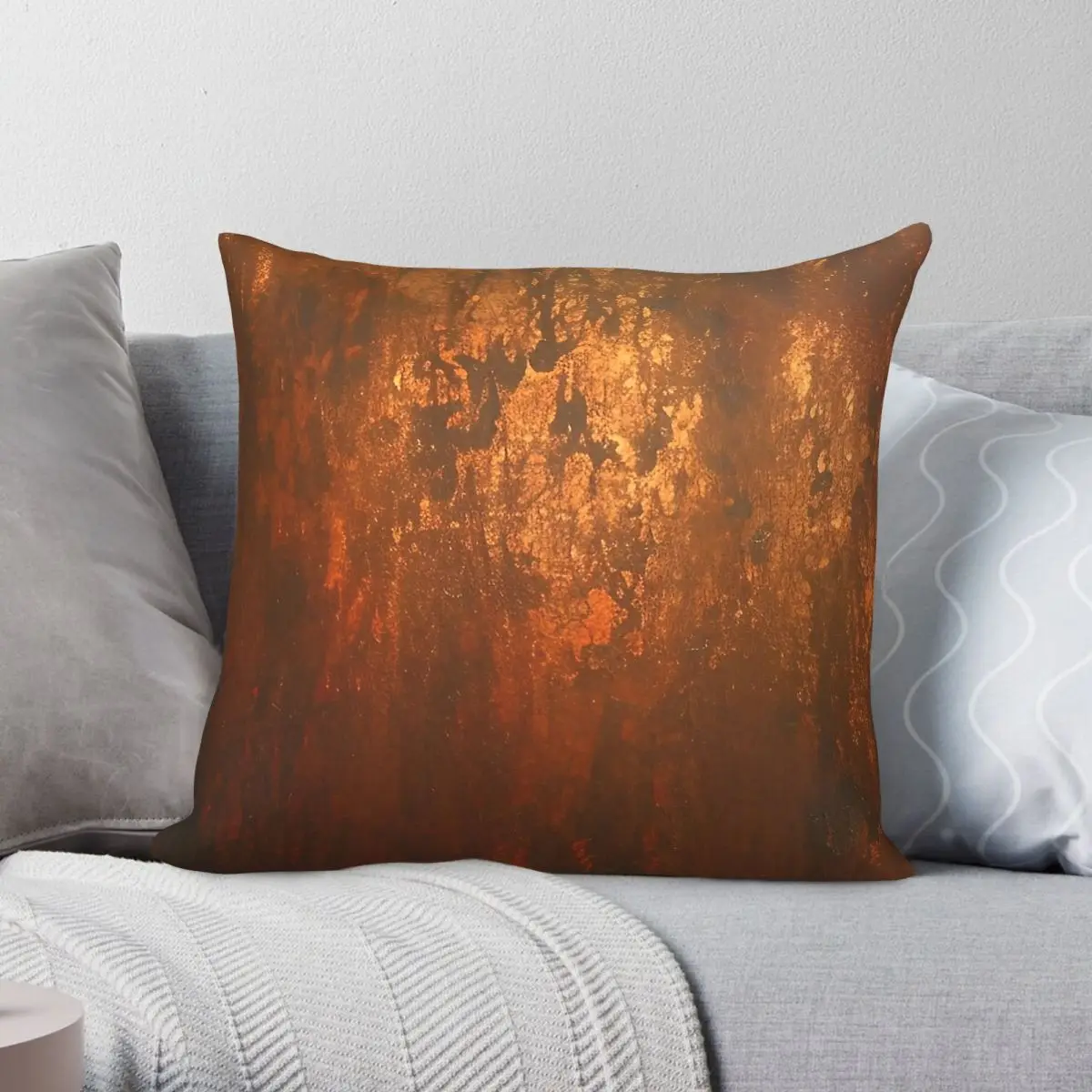 Rustic Copper And Bronze Pillowcase Polyester Linen Velvet Creative Zip Decorative Throw Pillow Case Bed Cushion Cover